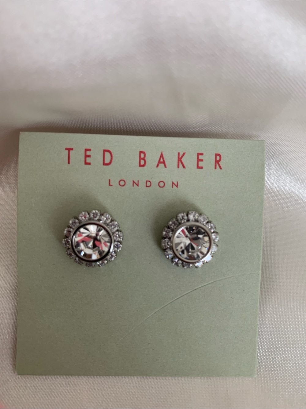 Ted Baker Silver Crystal Halo Stud Earrings